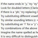 Illustration of spelling differences